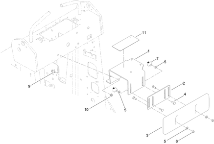 Canister Bracket And Thigh Support Assembly Diagram and Parts List for 22218 407600000 - 411799999 Toro Lawn Tractor Accessories