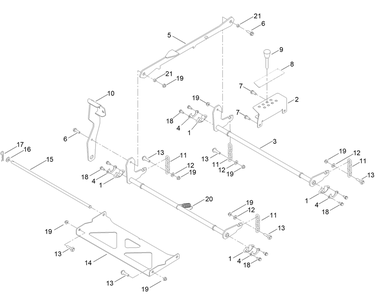 Deck Lift Assembly Diagram and Parts List for 77507 400000000 - 415499999 Toro Lawn Tractor