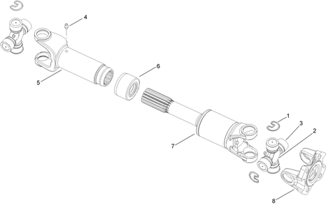 Drive Shaft Assembly No. Au111086a1 Diagram and Parts List for 25530T 323000000 - 999999999 Toro Lawn Tractor Accessories
