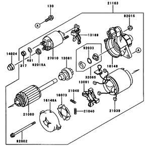 Starter Diagram and Parts List for 74212 (991001-999999)(1999) Toro Lawn Mower