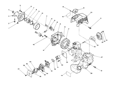 Engine Assembly Diagram and Parts List for 51655 0000001 - 0999999 Toro Trimmer