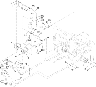 Traction Hydraulic Assembly Diagram and Parts List for 22324 407960000 - 409359999 Toro Lawn Tractor Accessories