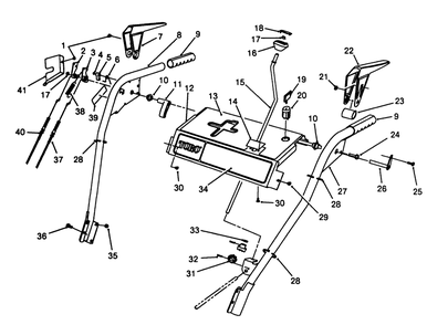 Handle Assembly Diagram and Parts List for 38543 8000001 - 8999999 Toro Snow Blower