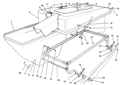 Hopper Assembly Diagram and Parts List for 30751 590001 - 599999 Toro Lawn Mower