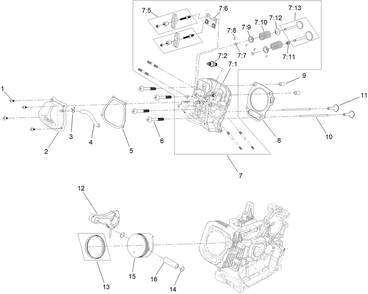 Piston And Head Assembly Diagram and Parts List for 38865 414000000 - 999999999 Toro Snow Blower