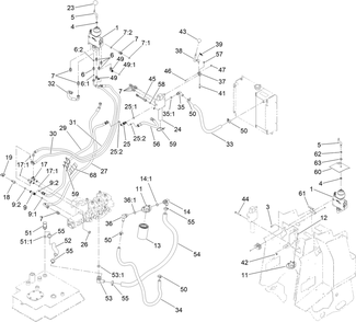 2-Spool Valve And Auxiliary Valve Assembly Diagram and Parts List for 22328 408000000 - 408899999 Toro Lawn Tractor Accessories