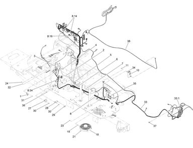 Electrical Assembly Diagram and Parts List for 23898 400000000 - 999999999 Toro Lawn Tractor Accessories