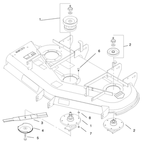 Part Location Diagram of 98-5974 Toro Splndle Assembly Center