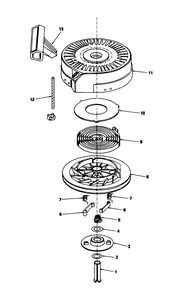Rewind Starter No. 590635 Diagram and Parts List for 20632 9000001 - 9999999 Toro Lawn Mower
