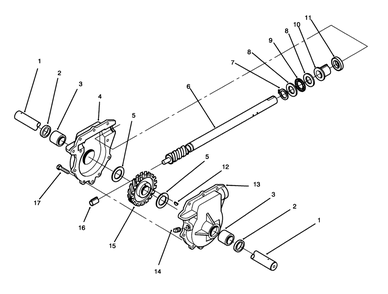 24" Auger Gearcase Assembly No. 74-1560 Diagram and Parts List for 38543 4900001 - 4999999 Toro Snow Blower