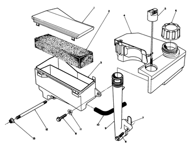 Air Cleaner & Fuel Tank Assembly (Model No. Vmh7) Diagram and Parts List for 20622 8000001 - 8999999 Toro Lawn Mower