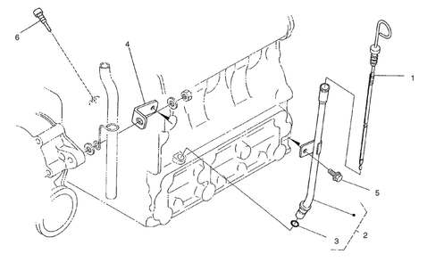 Dipstick And Guide Assembly Diagram and Parts List for 22303TE 990001 - 999999 Toro Lawn Tractor Accessories