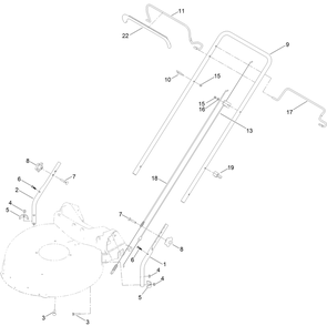 Handle Assembly Diagram and Parts List for 21751 400000000 - 410999999 Toro Lawn Mower