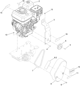 Engine Assembly Diagram and Parts List for 68050 402000000 - 404319999 Toro Cement Mixer