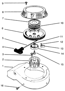 Recoil Assembly (Model No. 47pr4-7) Diagram and Parts List for 22043 4900001 - 4999999 Toro Lawn Mower