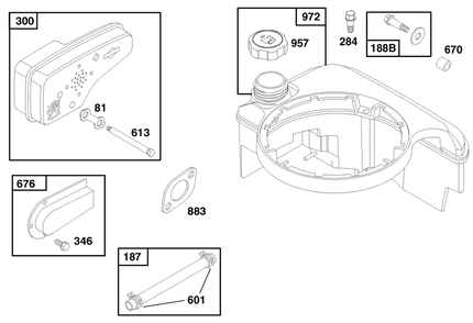 Engine Briggs & Stratton Model 12f802-0667-01 Diagram and Parts List for 20808 7900001 - 7999999 Toro Lawn Mower