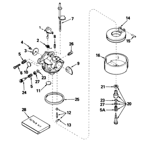 Carburetor No. 632371 (7 H.P. Snowthrower Model No. 38050) Diagram and Parts List for 38040 6000001 - 6999999 Toro Snow Blower