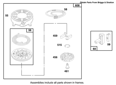 Engine Briggs & Stratton Model 12f802-0667-01 Diagram and Parts List for 20803 7900001 - 7999999 Toro Lawn Mower