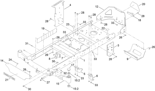 Frame Assembly Diagram and Parts List for 74696 400000000 - 999999999 Toro Lawn Tractor
