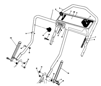 Handle Assembly Diagram and Parts List for 20324 2000001 - 2999999 Toro Lawn Mower