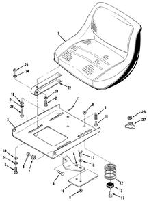 Seat And Suspension Diagram and Parts List for 32-120EA1 1000001 - 1999999 Toro Lawn Tractor