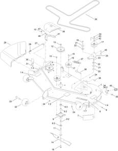 54in Deck And Decal Assembly Diagram and Parts List for 75756 412800000 - 999999999 Toro Lawn Tractor