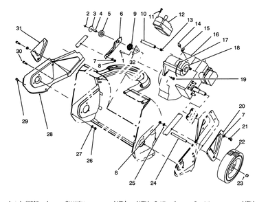 Engine & Wheel Assembly Diagram and Parts List for 38176 4900001 - 4999999 Toro Snow Blower
