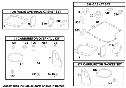 Engine Briggs & Stratton Model 195707-0421-E1 Diagram and Parts List for 70044 9900001 - 9999999 Toro Lawn Tractor