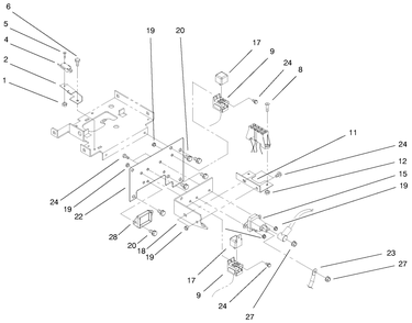 Hoodstand Electrical Mounting Assembly Diagram and Parts List for 73429 9900001 - 9999999 Toro Lawn Tractor