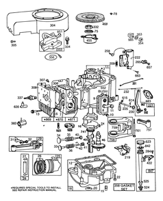 Engine Briggs & Stratton Model 253707-0157-01 (Continued) Diagram and Parts List for 57365 7000001 - 7999999 Toro Lawn Tractor