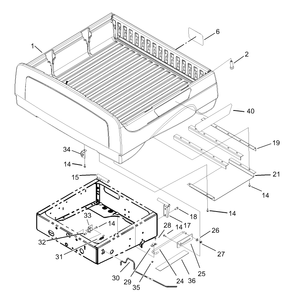 Box And Tailgate Installation Assembly Diagram and Parts List for 12004 230000001 - 230999999 Toro Lawn Tractor