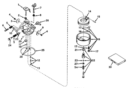 Carburetor No. 631585 Diagram and Parts List for 20227 0000001 - 0999999 Toro Lawn Mower