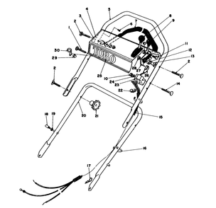 Handle Assembly Diagram and Parts List for 16780 4000001 - 4999999 Toro Lawn Mower
