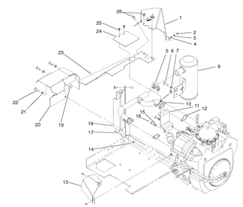 Exhaust Assembly Diagram and Parts List for 74187 (200000501-200999999)(2000) Toro Lawn Mower