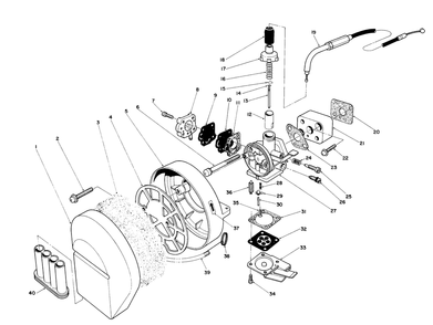 Carburetor & Air Cleaner Assembly Diagram and Parts List for 30941 6000001 - 6002183 Toro Leaf Blower / Vacuum