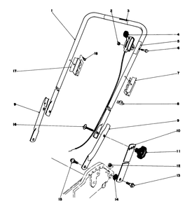 Handle Assembly Diagram and Parts List for 20788 1000001 - 1999999 Toro Lawn Mower