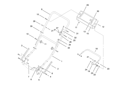 Handle Assembly Diagram and Parts List for 20479 7900001 - 7999999 Toro Lawn Mower