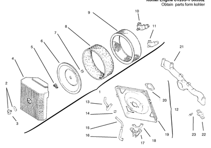 Air Intake/Filtration Diagram and Parts List for 72110 6900001 - 6999999 Toro Lawn Tractor