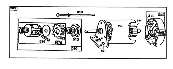 Starter - Briggs & Stratton No. 195707-0121-01 Diagram and Parts List for 70060 49000001 - 49999999 Toro Lawn Tractor