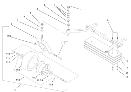 Part Location Diagram of 100-2333-01 Toro Bar-Weight