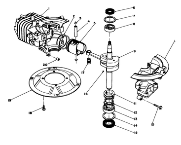 Crankshaft Assembly (Model No. 47pf5 & 47pg6) Diagram and Parts List for 16585 7000001 - 7999999 Toro Lawn Mower