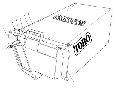 Grass Bag Assembly No. 11-5609 Diagram and Parts List for 22045 8900001 - 8999999 Toro Lawn Mower