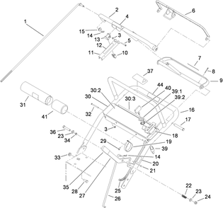 Part Location Diagram of 114-3465 Toro CABLE-THROTTLE