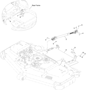 Deck Driveshaft Assembly Diagram and Parts List for 72074 400000000-406562804 Toro Lawn Tractor