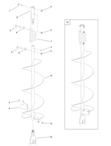 Auger Assembly Diagram and Parts List for 58630 323000001 - 999999999 Toro Auger