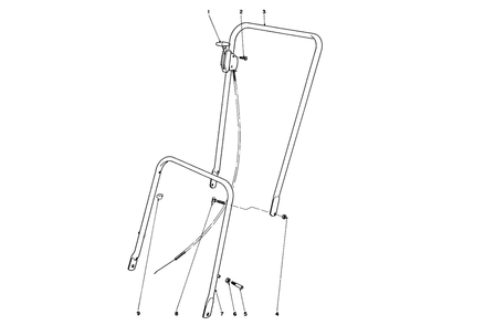 Handle Assembly Diagram and Parts List for 16172 3000001 - 3999999 Toro Lawn Mower