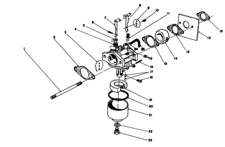 Carburetor Assembly (Engine No. 47pl0-2) Diagram and Parts List for 20106 1000001 - 1999999 Toro Lawn Mower