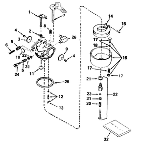 Carburetor No. 632107a Diagram and Parts List for 38054 1000001 - 1999999 Toro Snow Blower