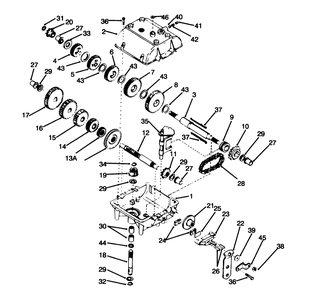 Transmission Peerless Model 700-025 Diagram and Parts List for 70040 7900001 - 7900578 Toro Lawn Tractor