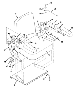 Seat Diagram and Parts List for Z1-18KE02  Toro Lawn Tractor